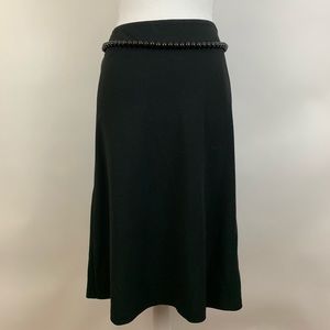 Ingredients Women A-Line Solid Black Skirt Size 12